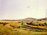 Extensive Canvas Paintings - Harvesters In An Extensive Landscape